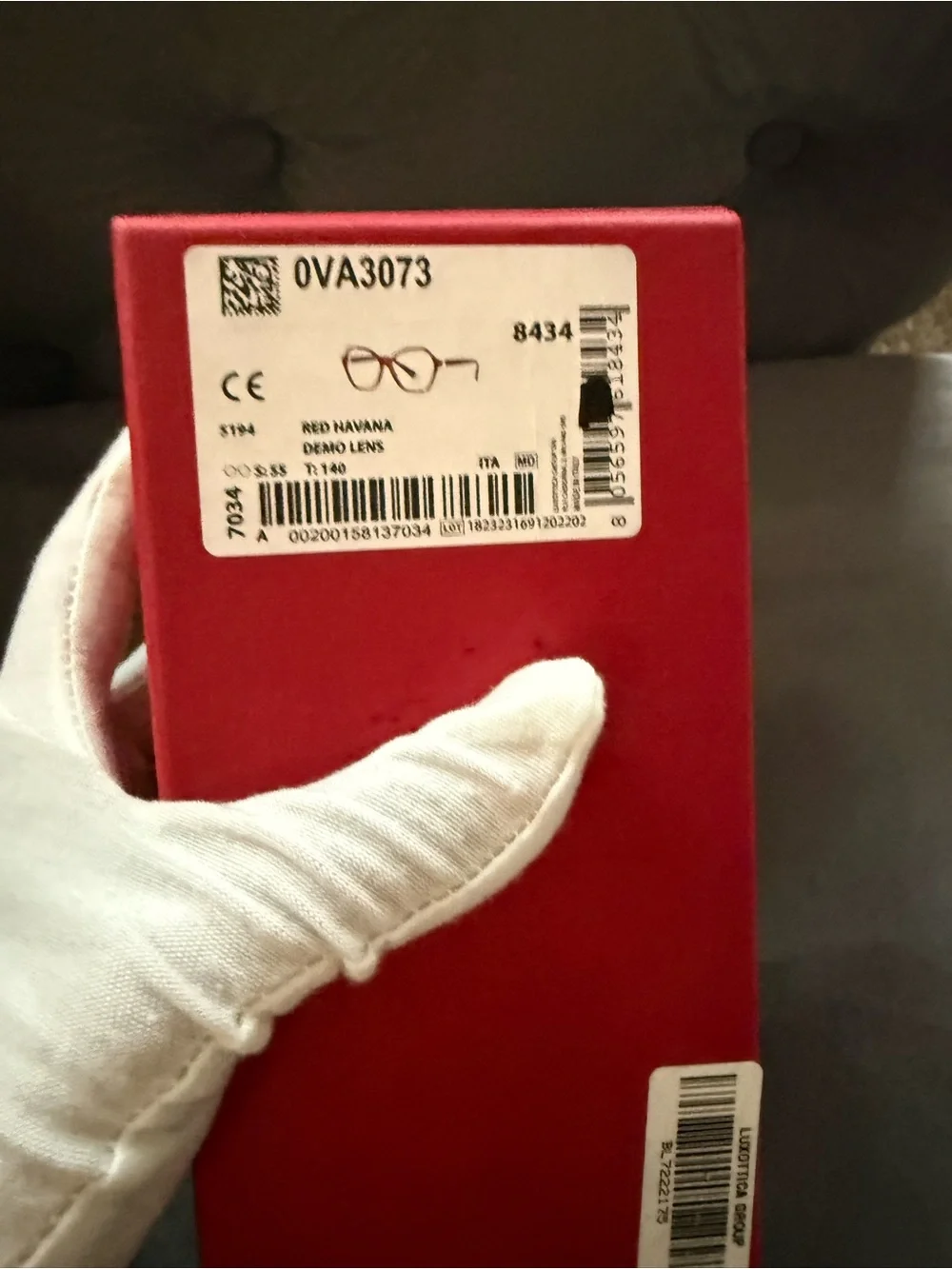 Valentino VA3073 5194 Eyeglass Frames Red Havana Black NEW In Box